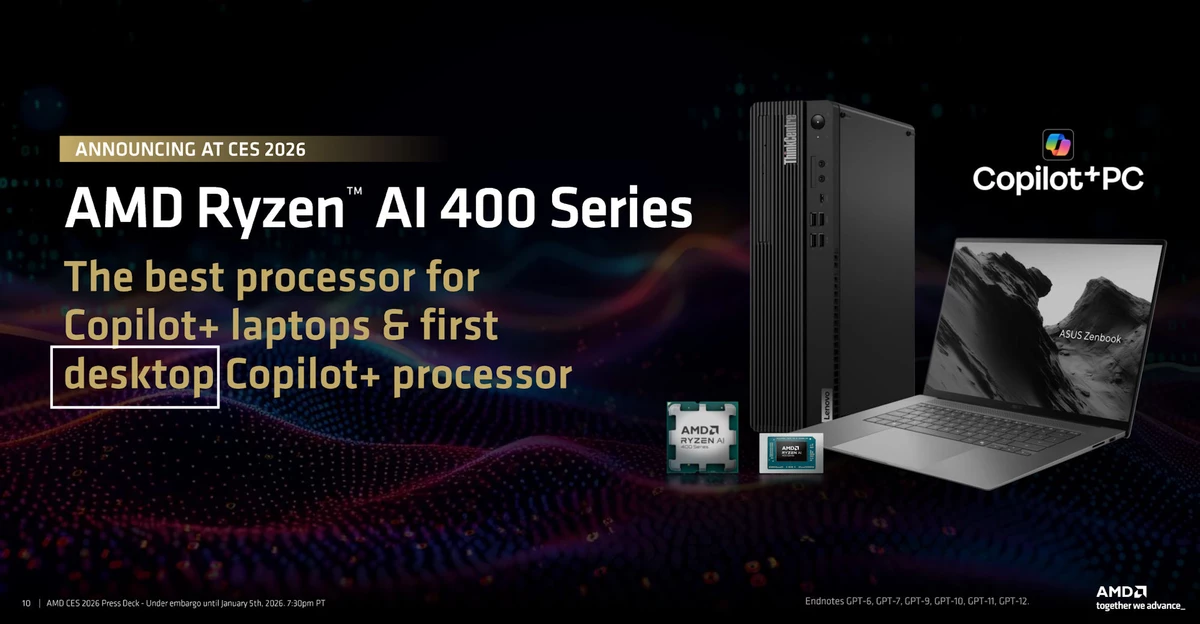 AMD показала новые Ryzen AI 400 для настольных ПК с AM5