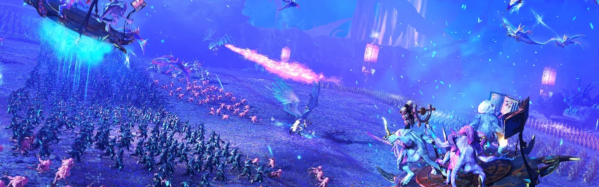 Игровой процесс Total War: WARHAMMER III: воины, драконы и колоссы Великого Катая против демонов Тзинча
