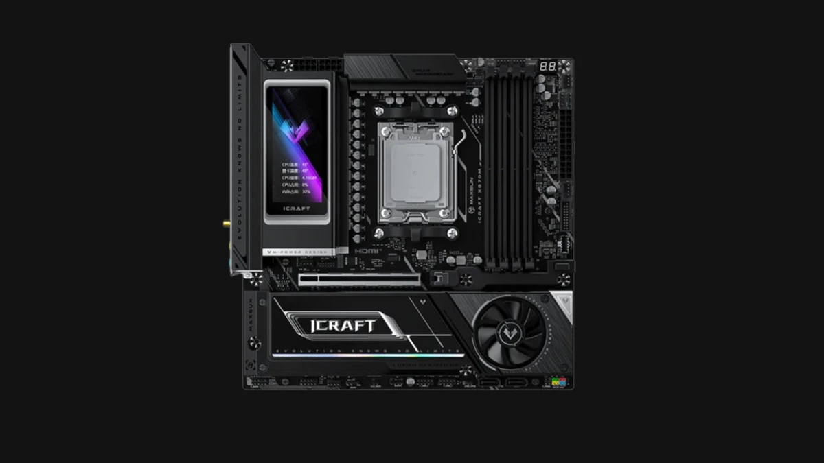 Китайский производитель Maxsun показал материнскую плату под AMD с дисплеем и активным охлаждением