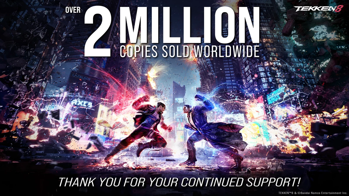 По итогам первого месяца продажи Tekken 8 перевалили за два миллиона копий По итогам первого месяца продажи Tekken 8 перевалили за два миллиона копий