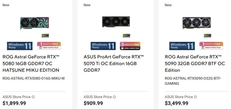 Хацунэ Мику прячется не только в Wi-Fi — RTX 5080 с ней обойдется в 1899 долларов
