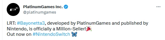 Продажи Bayonetta 3 достигли миллиона копий Продажи Bayonetta 3 достигли миллиона копий