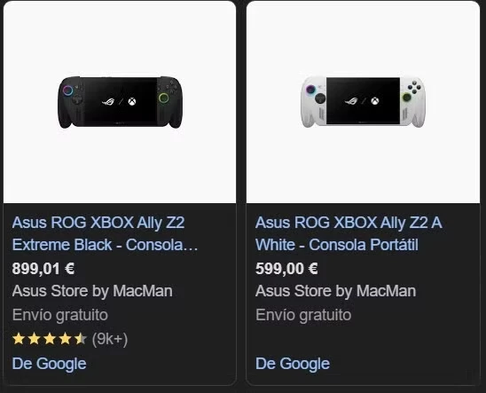 А вот и цены на Xbox ROG Ally в обеих версиях