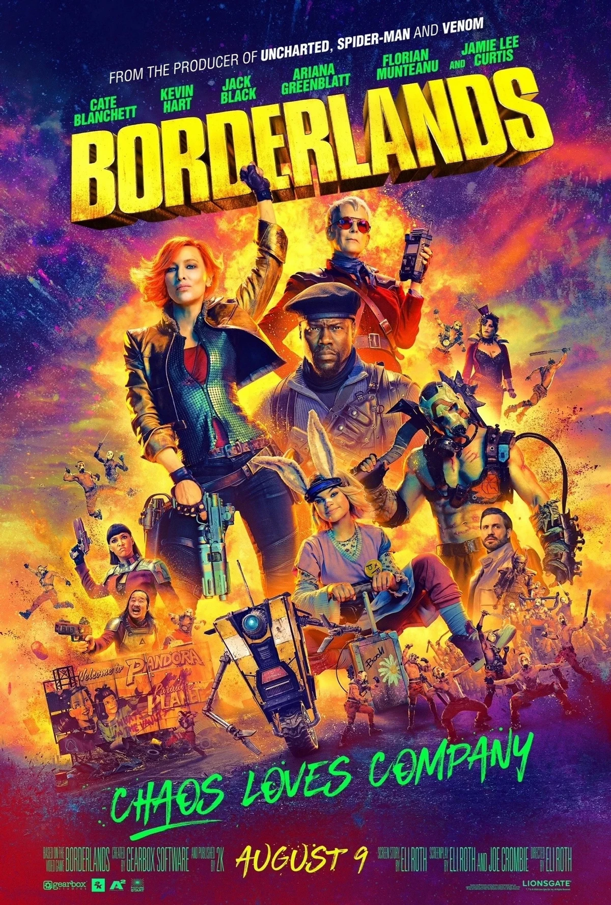 Яркий постер со всеми героями фильма Borderlands Яркий постер со всеми героями фильма Borderlands