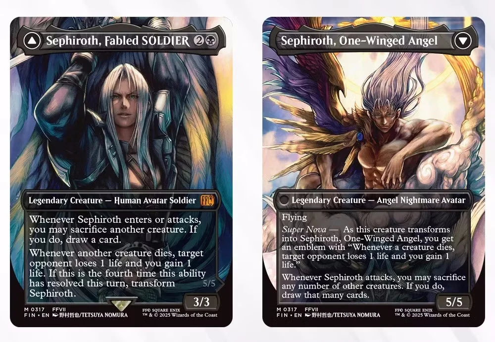 Карточка Сефирота из FF7 для ККИ  Magic: The Gathering спойлерит сюжет третьей части ремейков
