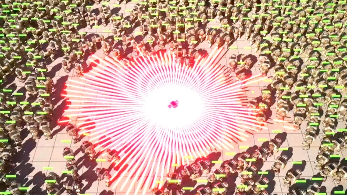 Тест производительности UE5 — 12 000 снарядов в секунду против 10 000 ИИ-противников и все работает