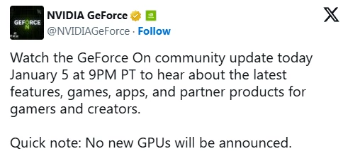 Никаких RTX 50 SUPER на CES 2026 — NVIDIA меняет фокус на софт
