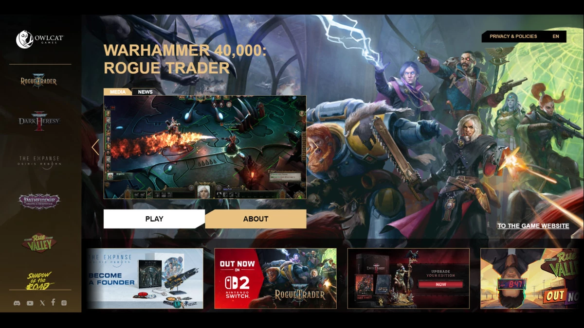 «Совокоты» показали свой запускатор, обкатка начнется 27 января с Warhammer 40,000: Dark Heresy