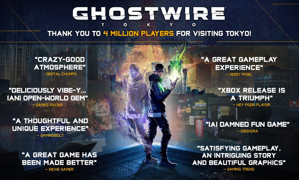 Ghostwire: Tokyo опробовало более 4 миллионов игроков Ghostwire: Tokyo опробовало более 4 миллионов игроков