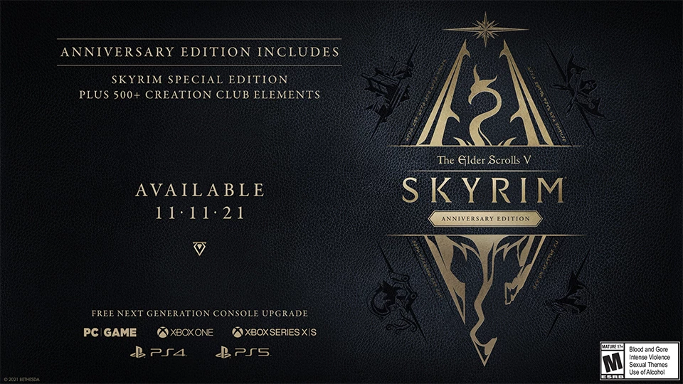 Bethesda анонсировала выход юбилейного издания The Elder Scrolls V: Skyrim — Anniversary Edition Bethesda анонсировала выход юбилейного издания The Elder Scrolls V: Skyrim — Anniversary Edition