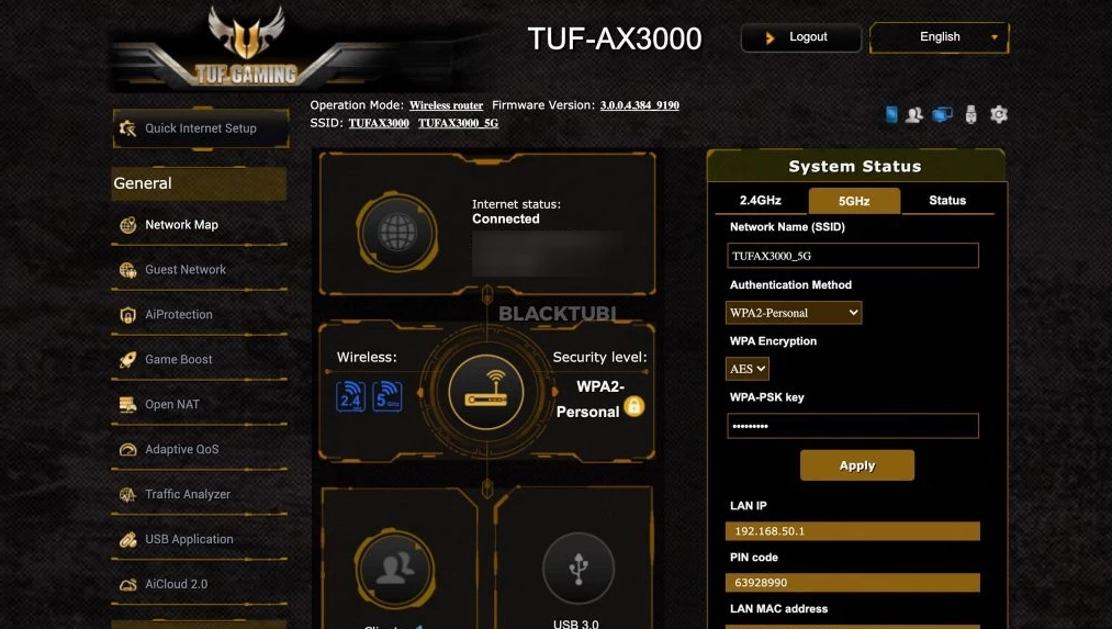 Обзор геймерского роутера ASUS TUF Gaming AX3000 V2 Обзор геймерского роутера ASUS TUF Gaming AX3000 V2