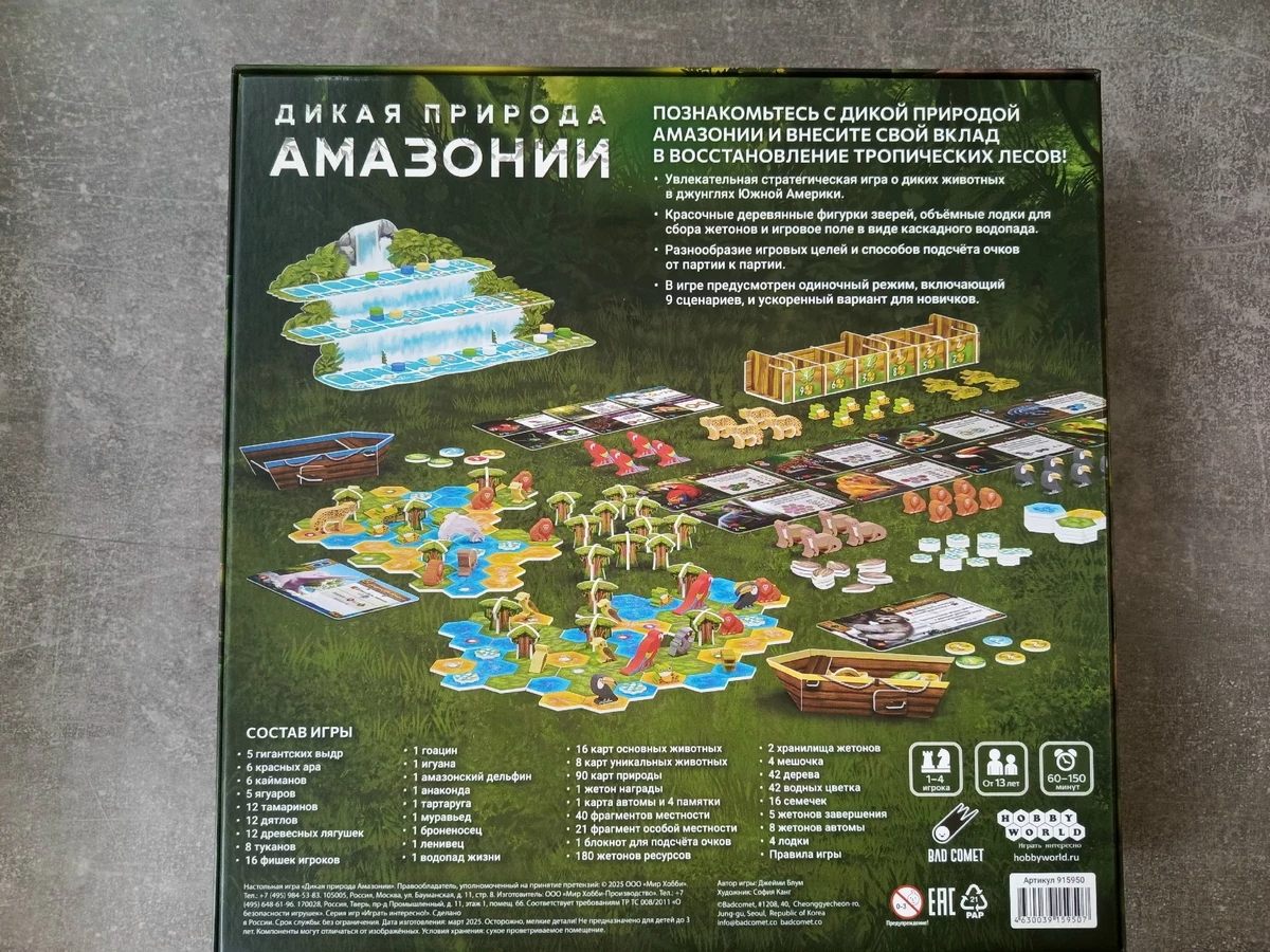 Настольная игра  «Дикая природа Амазонии»: путешествие в тропические джунгли посреди русской зимы