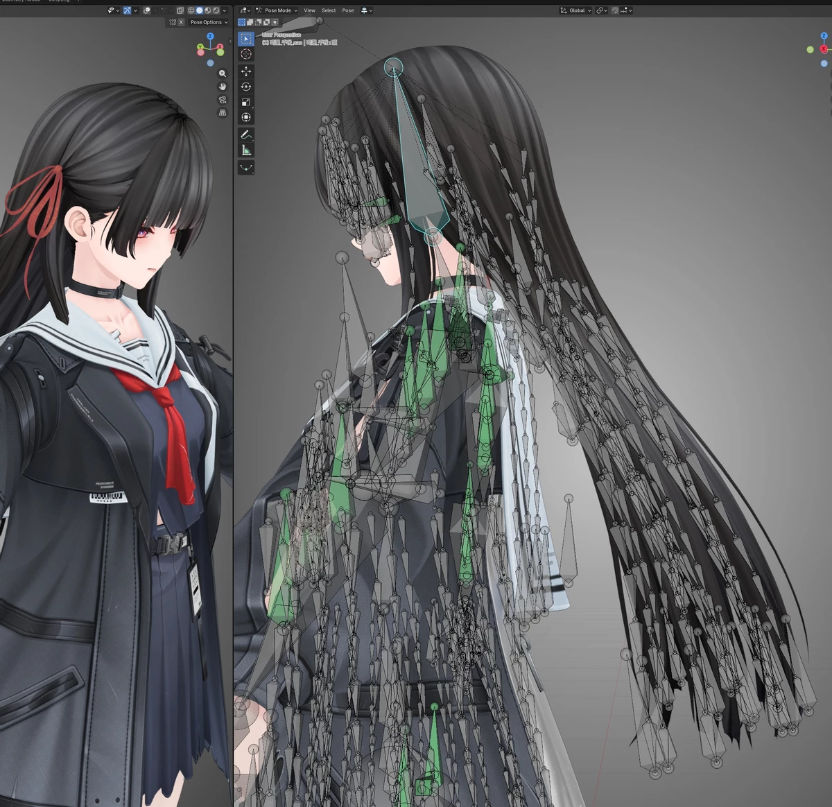 Кошмар аниматора — модель Чисы из Wuthering Waves ужасает числом костей для анимации