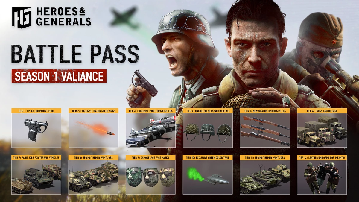 Первый сезон боевого пропуска в Heroes & Generals Первый сезон боевого пропуска в Heroes & Generals