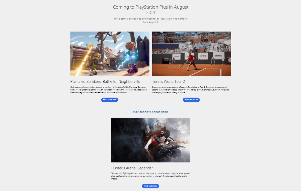 PlayStation Plus в августе: Hunter's Arena: Legends и Plants vs Zombies: Battle for Neighborville PlayStation Plus в августе: Hunter's Arena: Legends и Plants vs Zombies: Battle for Neighborville