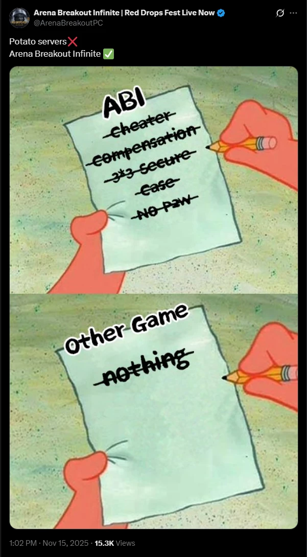 Авторы Arena Breakout: Infinite решили подколоть неудачный релиз Escape from Tarkov, но позорно удалили провокационную картинку