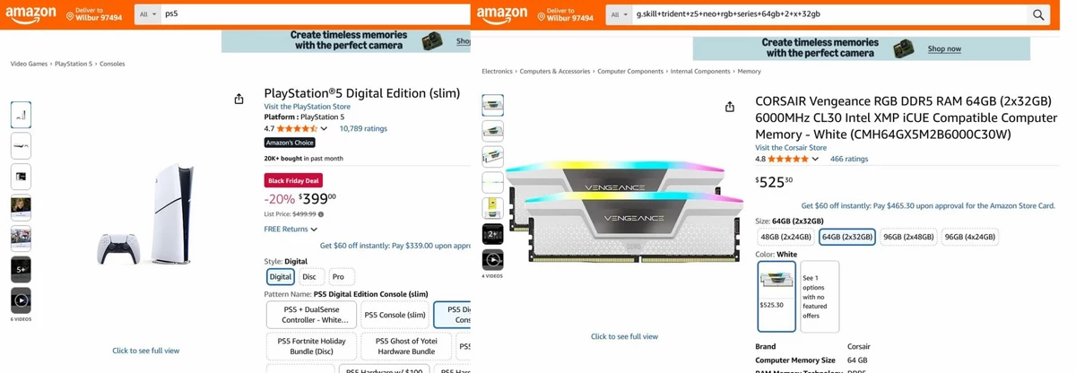 Недавний триумф ПК-гейминга перед консолями убивает ИИ: 64 ГБ DDR5 уже стоят дороже PlayStation 5 Недавний триумф ПК-гейминга перед консолями убивает ИИ: 64 ГБ DDR5 уже стоят дороже PlayStation 5