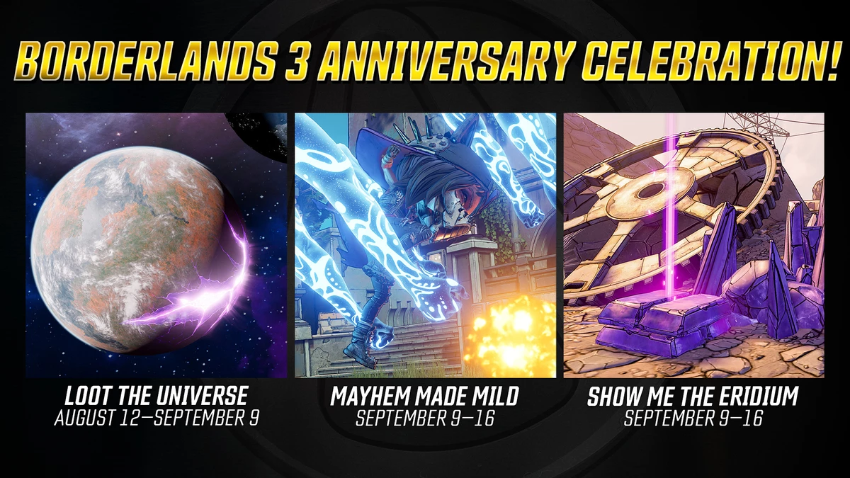 Borderlands 3 - Череда ивентов ко второй годовщине игры