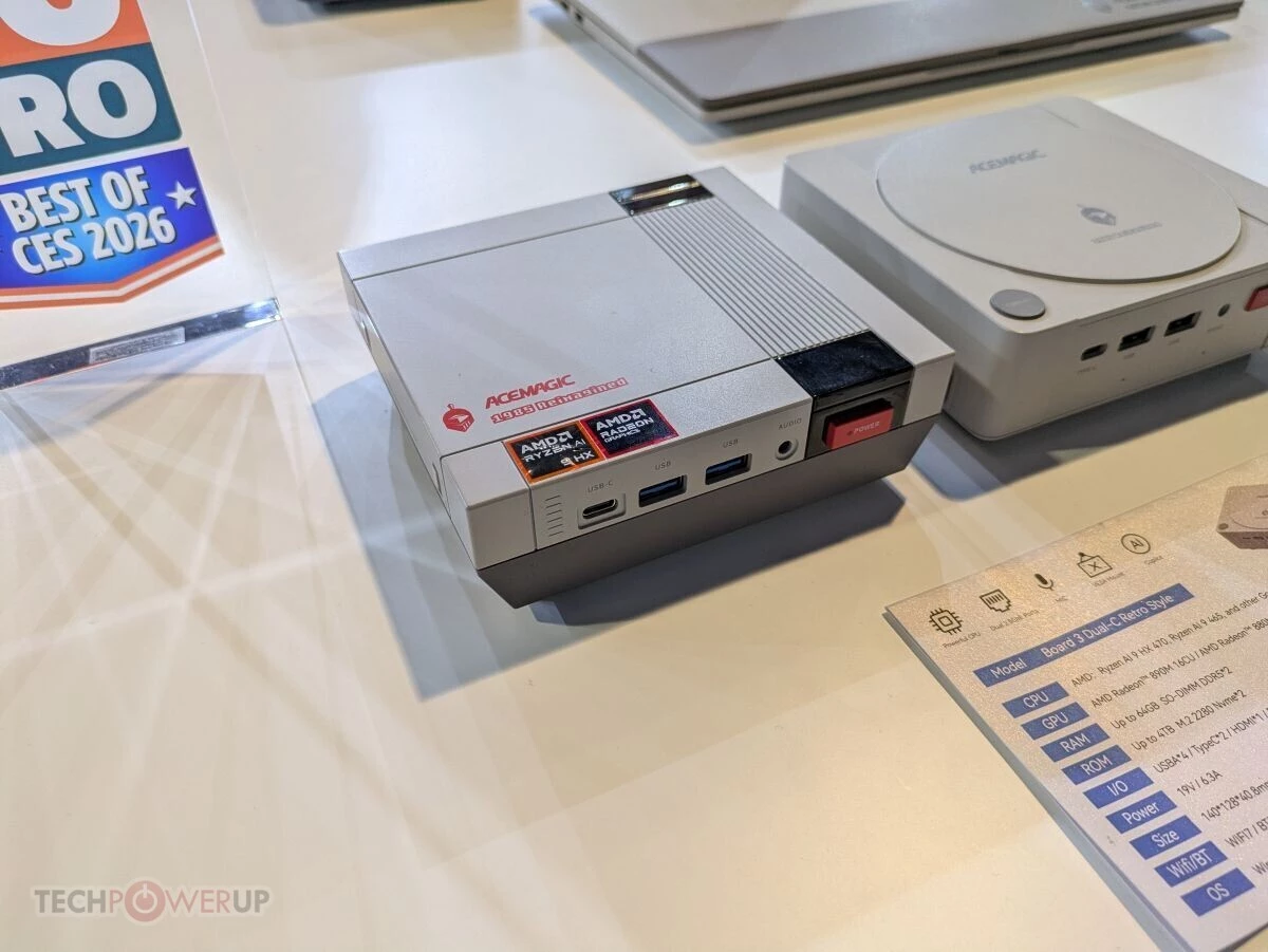 ACEMAGIC представила мини-ПК в стиле NES, Dreamcast и PS1 на базе AMD Ryzen HX 470