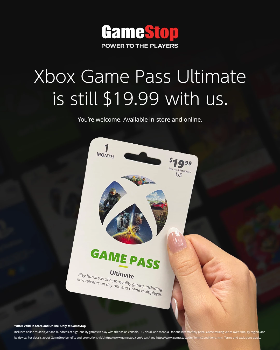 Американская сеть GameStop продолжит продавать подписку на Xbox Game Pass по 20 баксов