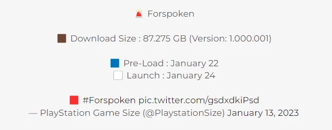 Forspoken потребует 90 Гб места от вашей PlayStation 5 Forspoken потребует 90 Гб места от вашей PlayStation 5