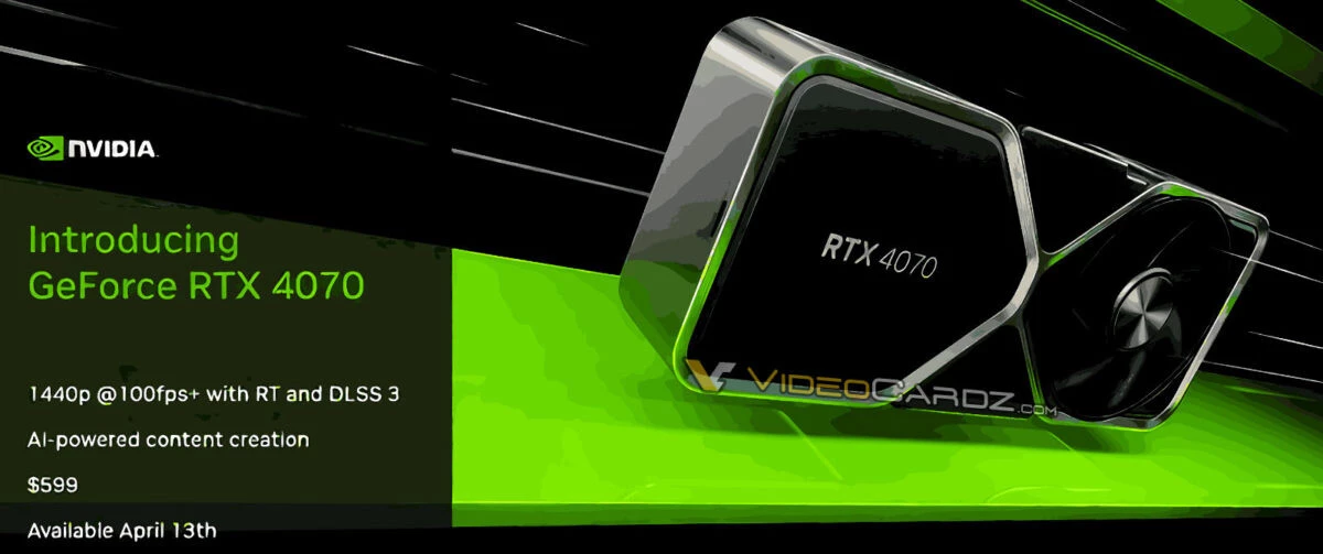 NVIDIA сравнивает RTX 4070 с RTX 3080 на утекших слайдах, но использует для этого DLSS 3 NVIDIA сравнивает RTX 4070 с RTX 3080 на утекших слайдах, но использует для этого DLSS 3