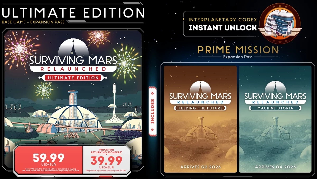 Состоялся релиз Surviving Mars: Relaunched — улучшенной версии стратегии 2018 года