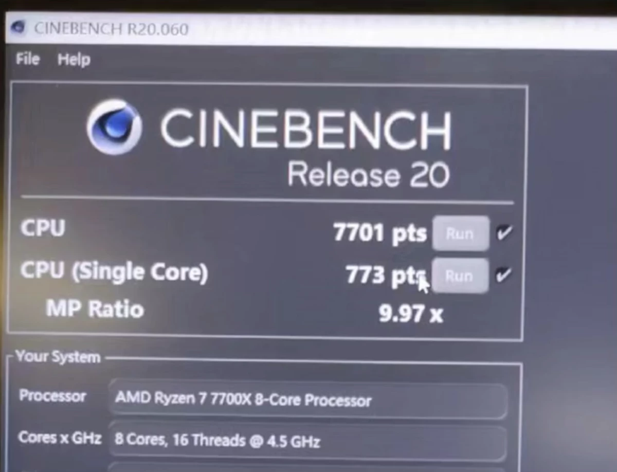 AMD Ryzen 7 7700X на 25% быстрее R7 5800X в однопоточном тестировании AMD Ryzen 7 7700X на 25% быстрее R7 5800X в однопоточном тестировании