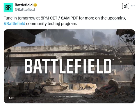 EA собирается раскрыть первые подробности о тестировании новой Battlefield EA собирается раскрыть первые подробности о тестировании новой Battlefield