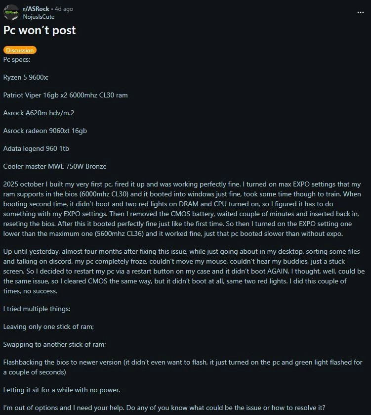 Пост не сдал, но пост принял — материнка ASRock убила даже R5 9600X