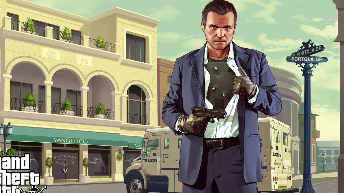 Майкл из GTA 5 (Нед Люк) получил на Рождество не Санту, а полицию — опять