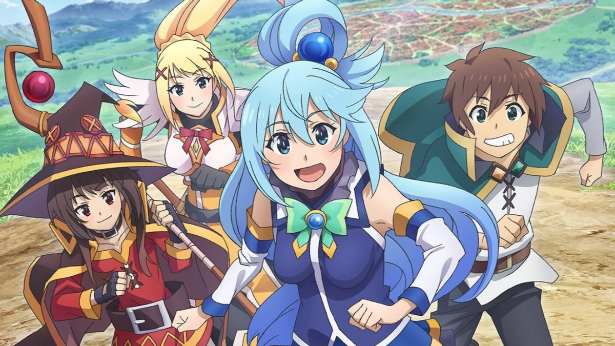 Постер третьего сезона «KonoSuba: Да благословят боги сей расчудесный мир!» Постер третьего сезона «KonoSuba: Да благословят боги сей расчудесный мир!»