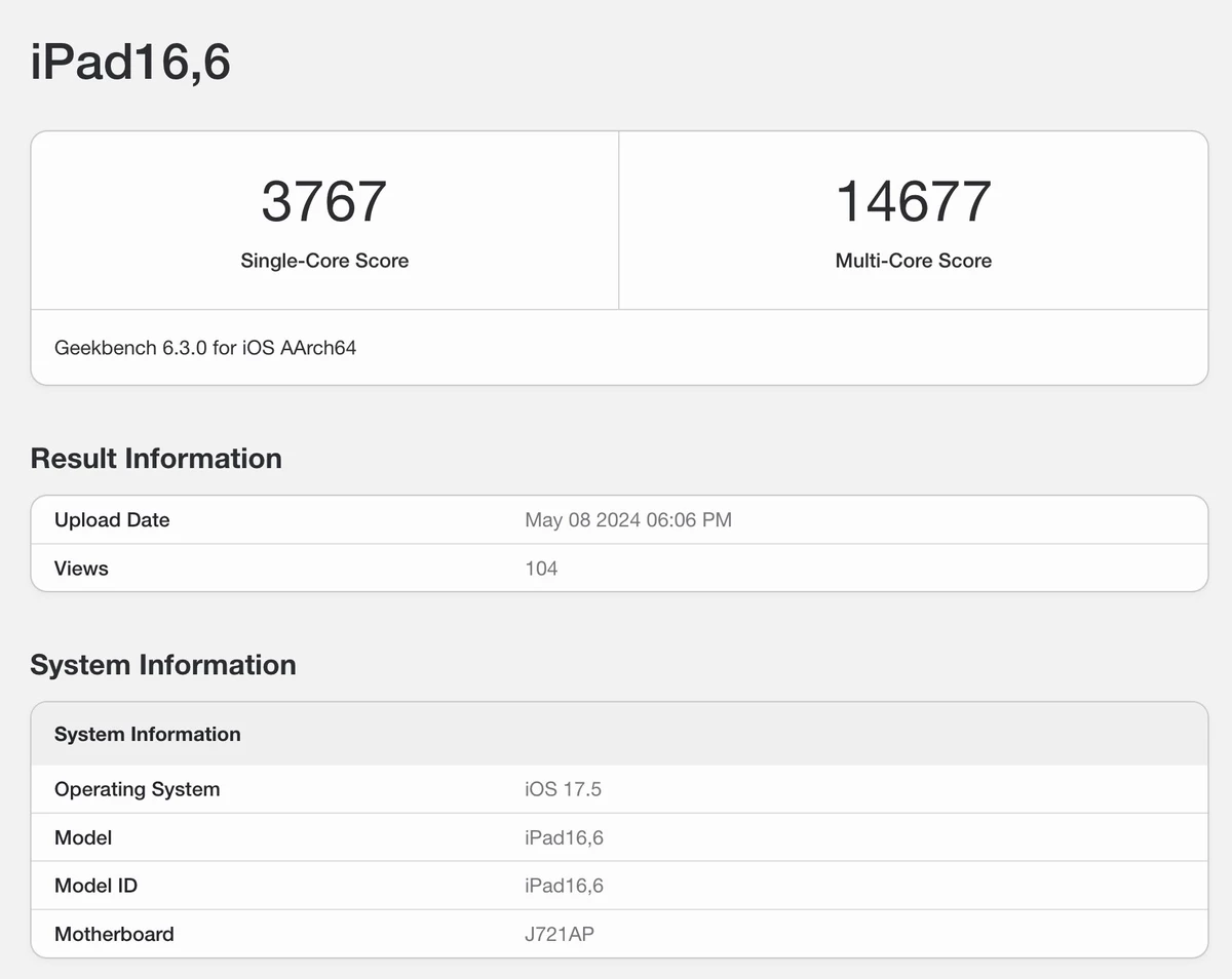 Аве, NPU! Apple M4 обошел M3 на ~23% в Geekbench 6 Аве, NPU! Apple M4 обошел M3 на ~23% в Geekbench 6