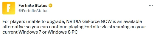 Пользователи Windows 7 и 8 теперь не смогут сыграть в Fortnite Пользователи Windows 7 и 8 теперь не смогут сыграть в Fortnite