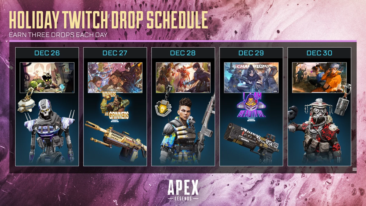 Разработчики Apex Legends раздадут 15 косметических предметов через Twitch Drops Разработчики Apex Legends раздадут 15 косметических предметов через Twitch Drops