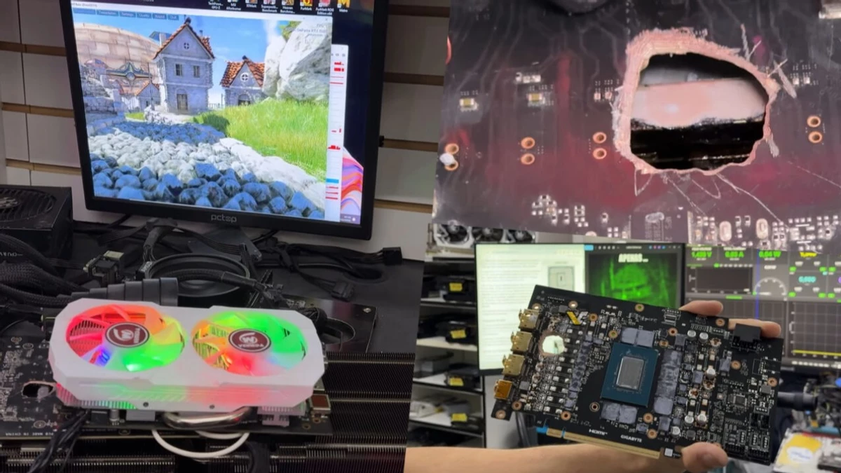 Энтузиаст вернул к жизни буквально дырявую RTX 5070 Ti с помощью Radeon RX 580 Энтузиаст вернул к жизни буквально дырявую RTX 5070 Ti с помощью Radeon RX 580