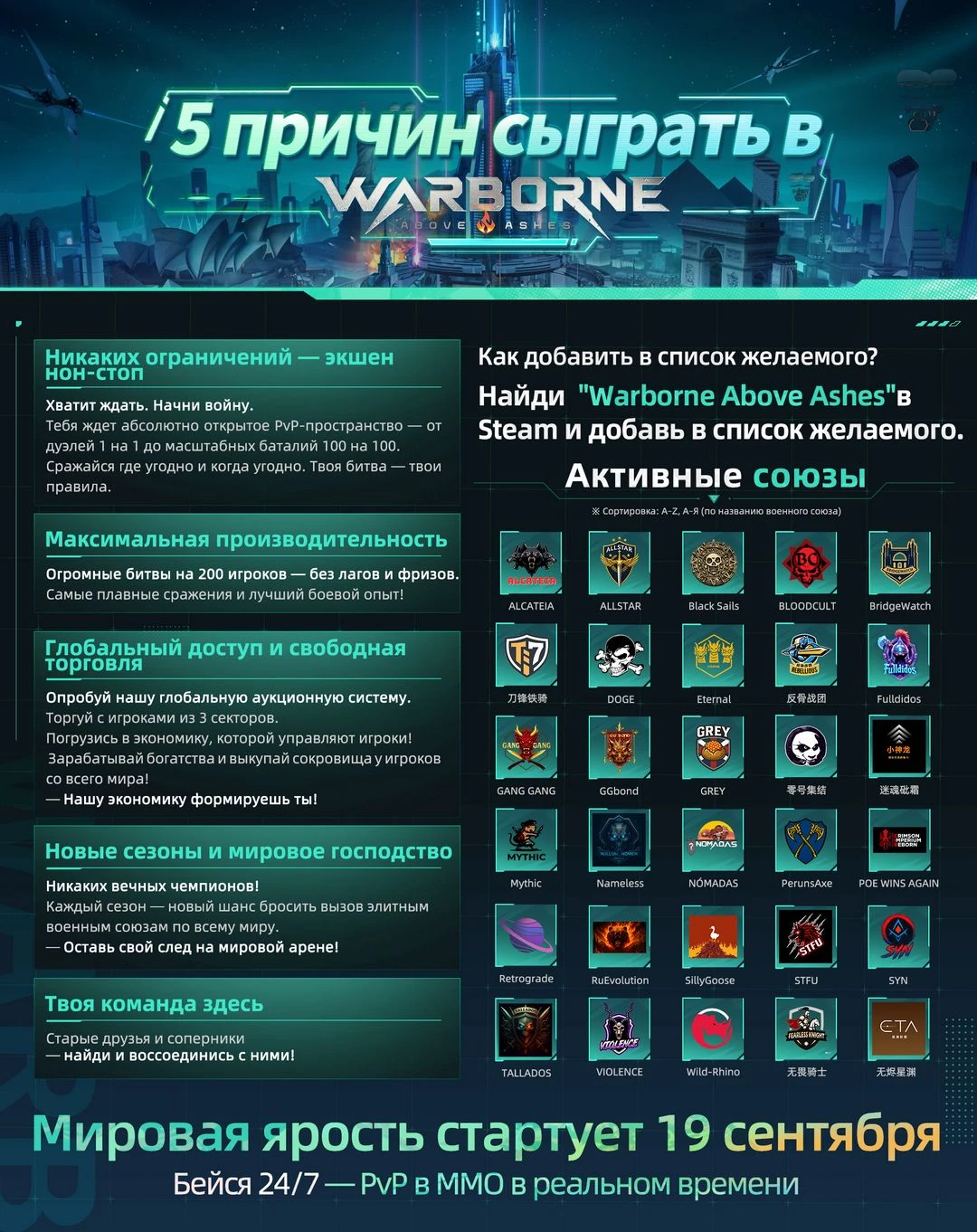 Стартовала предзагрузка Sci-fi PvP-MMO Warborne Above Ashes