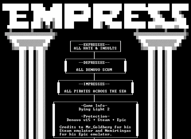Императрица Empress отчиталась об успешном тестировании взлома Dying Light: Stay Human Императрица Empress отчиталась об успешном тестировании взлома Dying Light: Stay Human