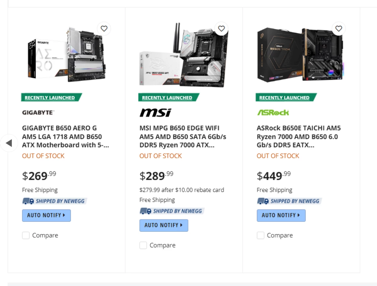 Цены на материнские платы AMD AM5 с B650 варьируются от 169 до 449 долларов Цены на материнские платы AMD AM5 с B650 варьируются от 169 до 449 долларов