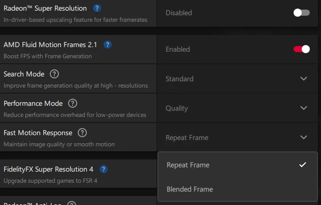 AMD Fluid Motion Frames 2.1 получил новую функцию для динамичных сцен AMD Fluid Motion Frames 2.1 получил новую функцию для динамичных сцен