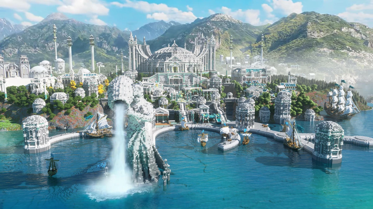 Город Old Sharlayan из Final Fantasy XIV воссоздали в Minecraft Город Old Sharlayan из Final Fantasy XIV воссоздали в Minecraft
