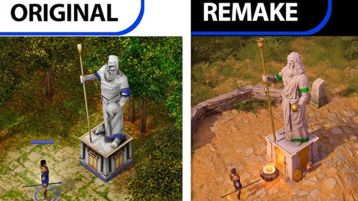 Сравнение графики ремастера Age of Mythology: Retold и оригинала Сравнение графики ремастера Age of Mythology: Retold и оригинала