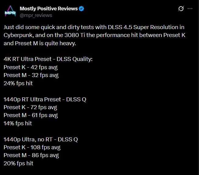 DLSS 4.5 очень дорого обходится старым NVIDIA RTX