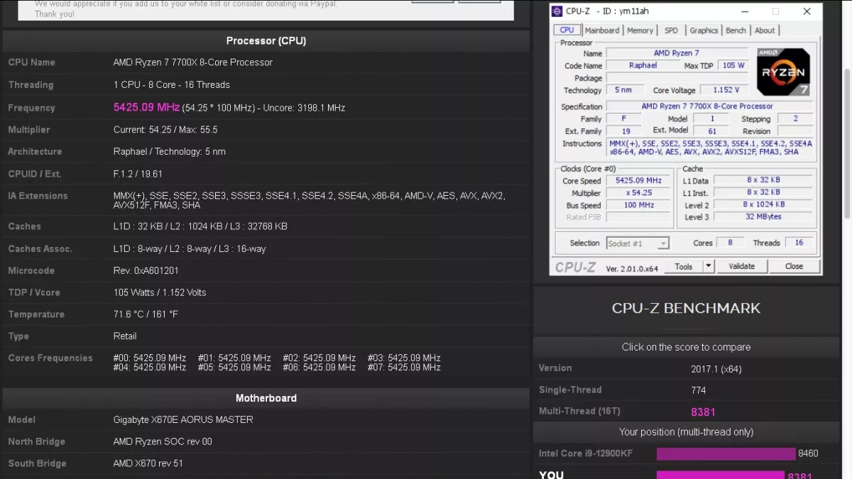 AMD Ryzen 7 7700X обходит Intel Core i9-12900K в новом бенчмарке AMD Ryzen 7 7700X обходит Intel Core i9-12900K в новом бенчмарке