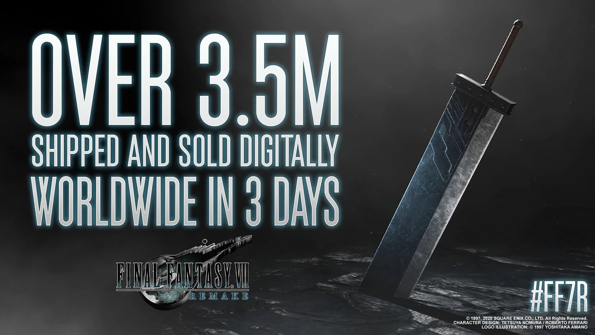 Final Fantasy VII: Remake - 3,5 миллиона проданных копий за 3 дня Final Fantasy VII: Remake - 3,5 миллиона проданных копий за 3 дня