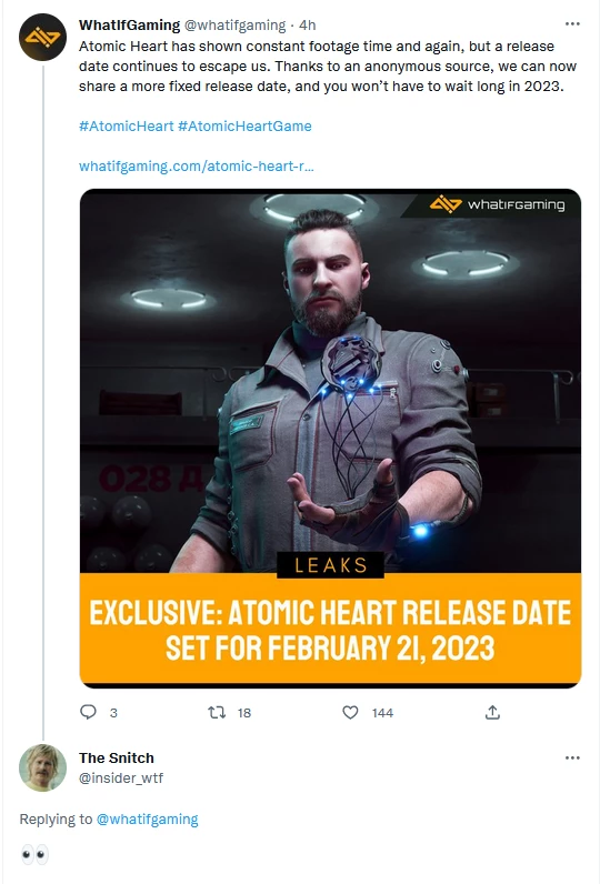 Релиз Atomic Heart могут перенести на февраль 2023 года Релиз Atomic Heart могут перенести на февраль 2023 года