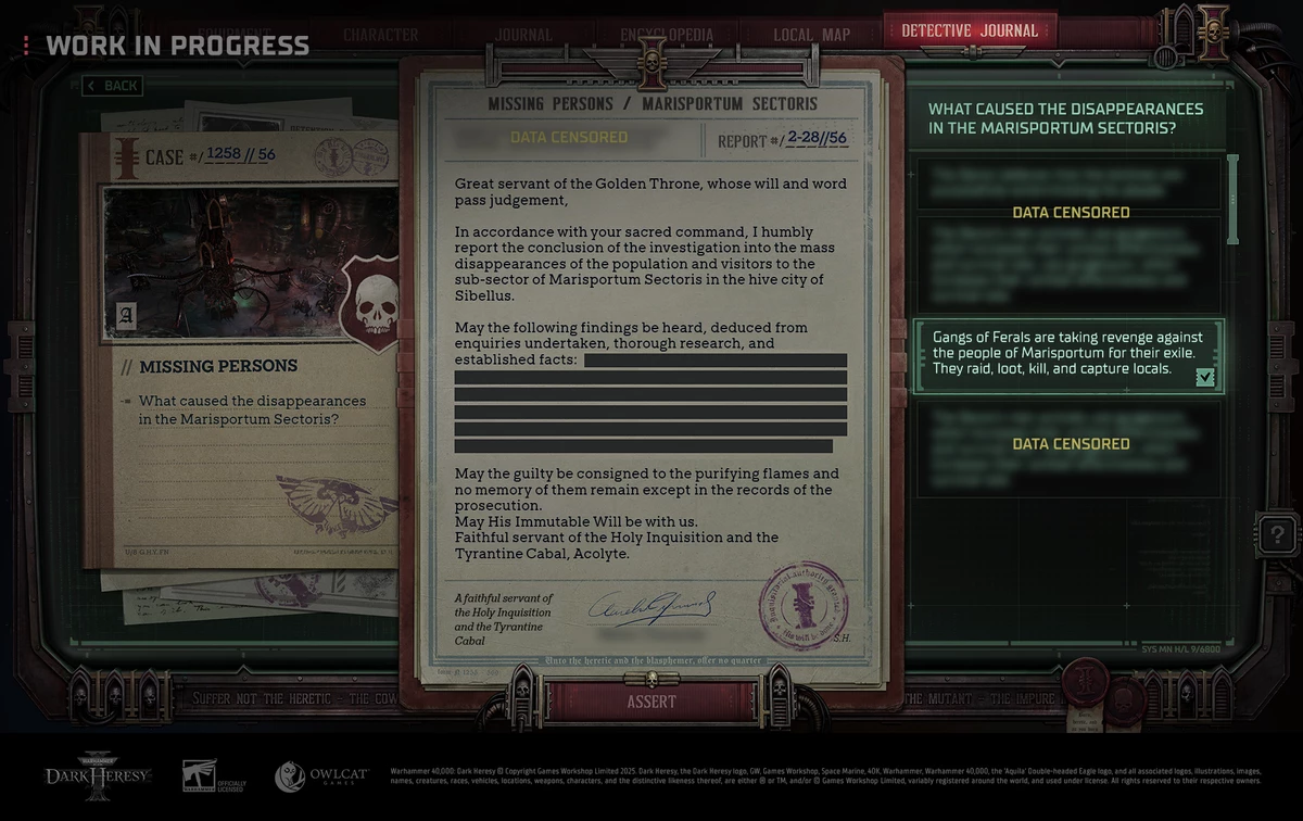 Warhammer 40,000: Dark Heresy раскрывает детали системы детективных расследований