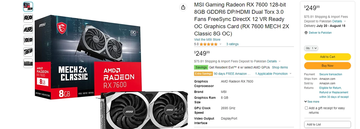 AMD RX 7600 подешевели до 249 долларов перед релизом RTX 4060 AMD RX 7600 подешевели до 249 долларов перед релизом RTX 4060