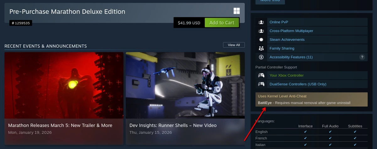 Marathon против Linux — новая защита Bungie закрывает двери для Steam Deck