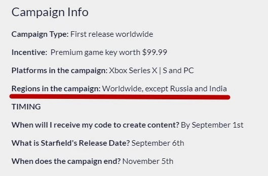 Игровая пресса получила Starfield на обзоры, но Россия и Индия в изгоях Игровая пресса получила Starfield на обзоры, но Россия и Индия в изгоях